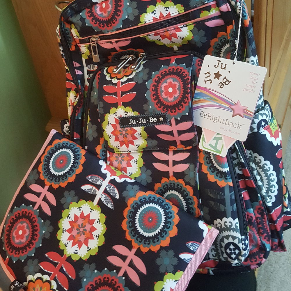 JuJuBe Dancing Dahlias Be Right Back Diaper bag